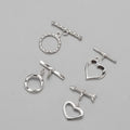 Simple Heart Toggle Clasps Shiny 925 Sterling Silver Twist OT Clasp for Bracelet Necklace Jewelry Findings