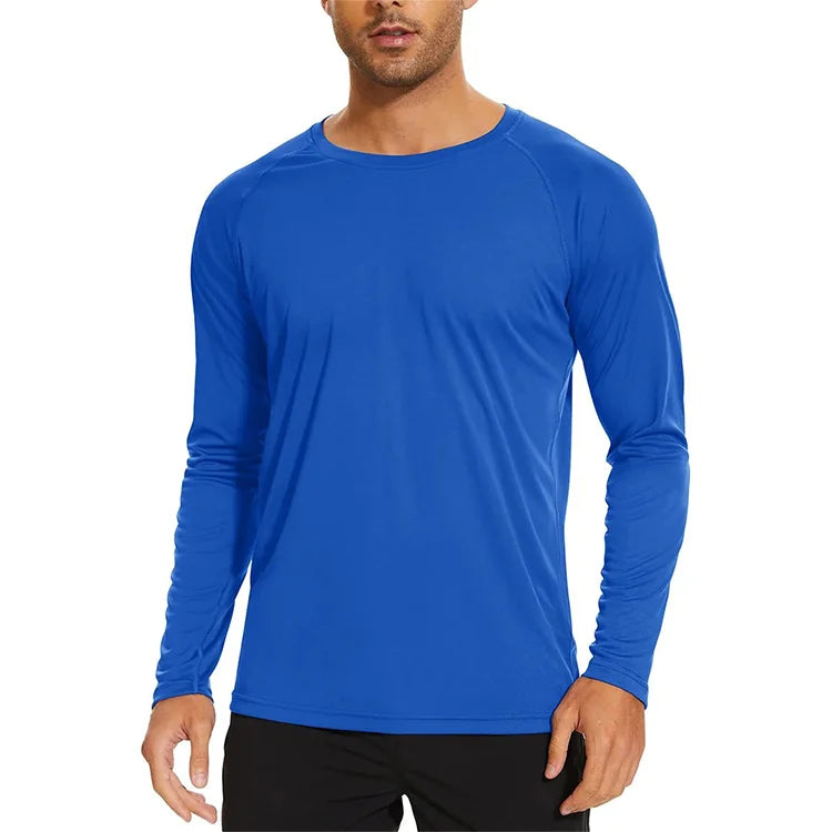 Men's Outdoor Sun Protection UPF50 Quick Dry Lightweight Polyester Shirts & Fishing Hiking Thermal Underwear