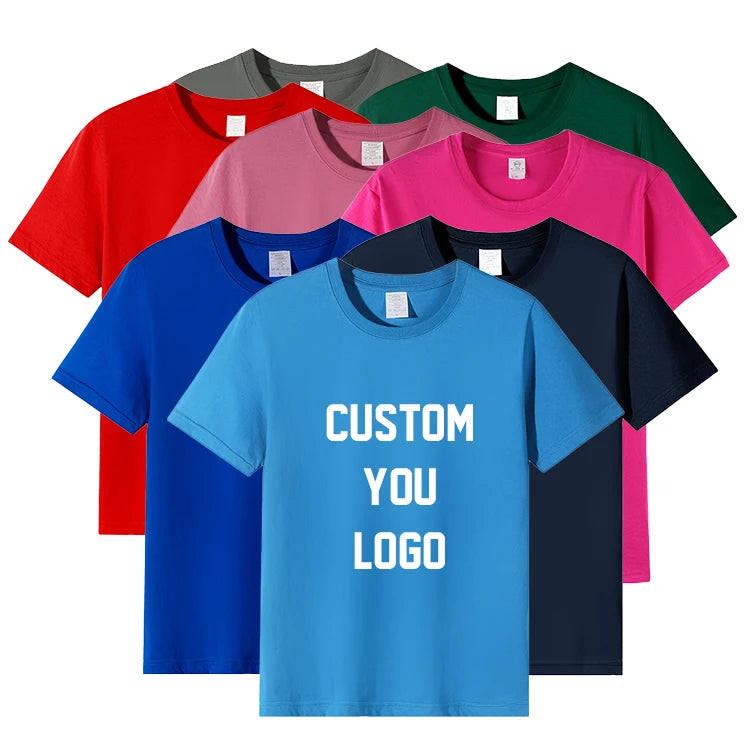 Custom Logo  T Shirts 100% Cotton Plus Size Men's T-shirt 180gsm Cotton Casual Plain T Shirts