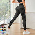 Women's High Waist Peach Hip Yoga Pants Quick-Drying Seamless Four-Way Stretch Scrunch Butt Training Running Fitness Clothing
