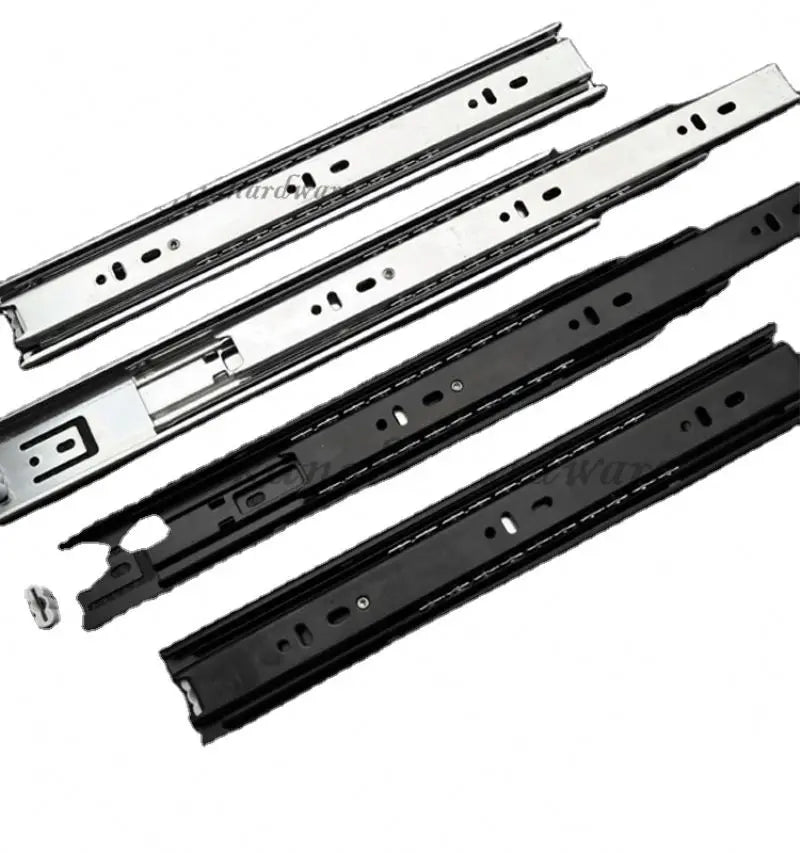 China Manufacturer's Zinc Plated 45mm Silent Two-Way Drawer Slide with Two Travel Bag Packed