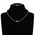 2022 Luxury Women's Bracelet Necklace Set Rice Pearl & 4mm Gold Beads for Wedding Gift Party Engagement Anniversary