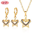 Aretes Jewelry Wholesale Semijoias Conjunto Banhada 18k Zircnia Star of love Diamond Necklace Sets for Women