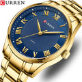 2025 CURREN 8409 New Classic Casual Watch for Men Stainless Steel Band Simple Quartz Wristwatches Rome Numbers Business Man