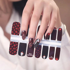 Latest Hot Selling 2D French Heart Nail Effects Polish Strips Decal Wrap Stickers Christmas Nail Wraps Vinyl Support Mixed