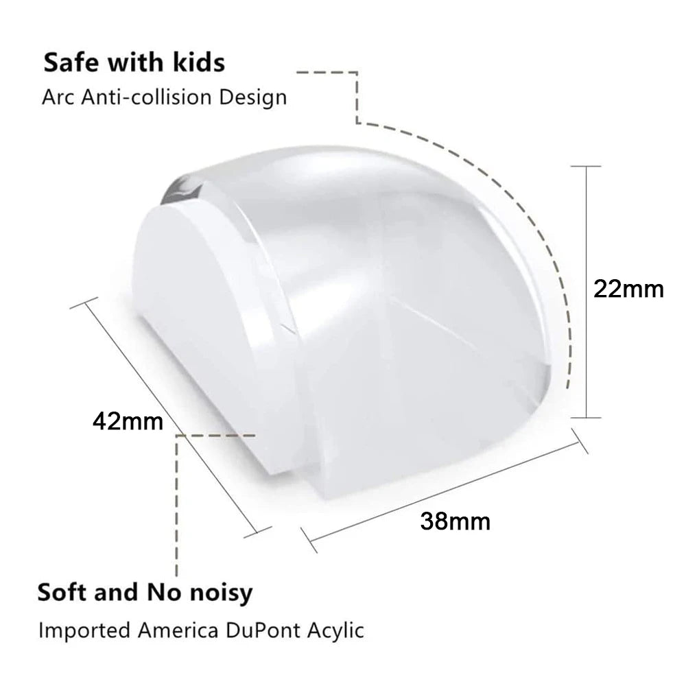 Transparent Door Stopper Clear Self-Adhesive Door Stops Invisible Doorstops for Floor