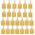 Rectangular 26 Alphabet A-Z Pendants 1.5x3cm Dog Tags Square Gold Stainless Steel Necklaces for Party Other Handmade Jewelry