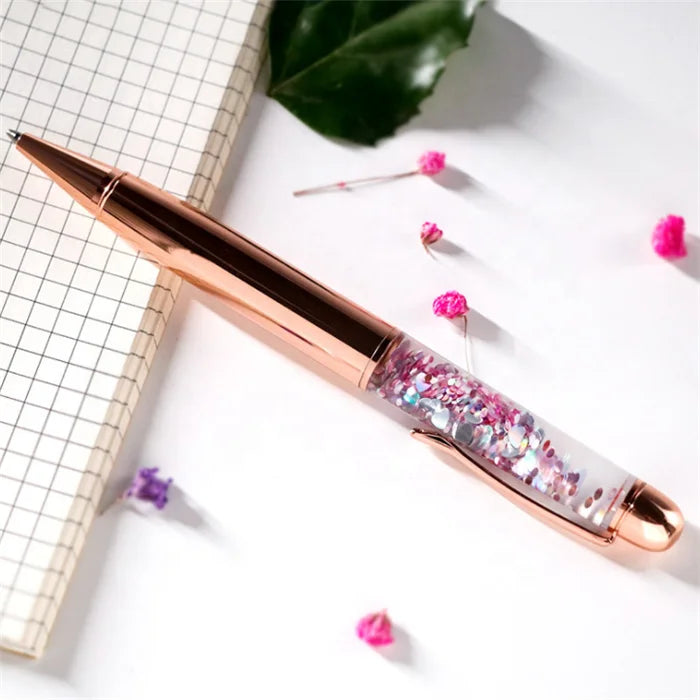 Sequin Crystal Glitter Metal Advertising Gift Pens Ballpoint Pen Custom