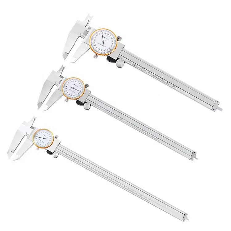 4 Way Dual Needle Precision Dial Caliper Shock Proof Accurate Industrial Tools 0.001''/0.02 mm