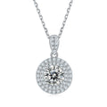 RINNTIN SMN57 High Jewelry Round Brilliant Cut 1.0ct D Color VVS Moissanite Diamond 925 Silver Jewelry Necklaces for Women