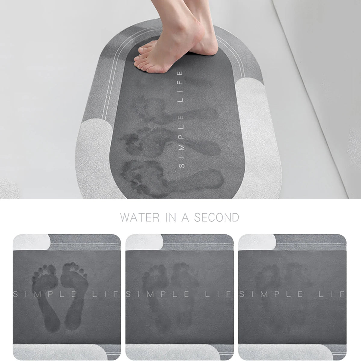 (Chakme) Super Absorbent Bathroom Mats Floor Bathroom Rug Microfi Magic Bath Mat