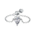 Dylam Dainty Tiny Women Fine Fashion Jewellery Jewelry Rings Open Adjustable Link Chain Oval Shape 5A Zircon Daily Wear Ring