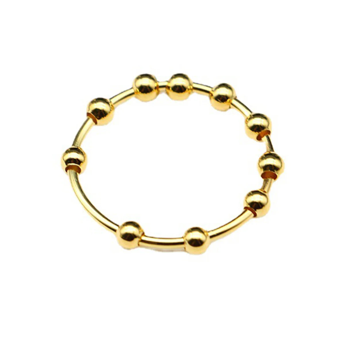 Promotional Price 925 Sterling Silver Multiple Sizes Gold Plated Reduce Anxiety Relief Beaded Removable Beads Rings Jewelry