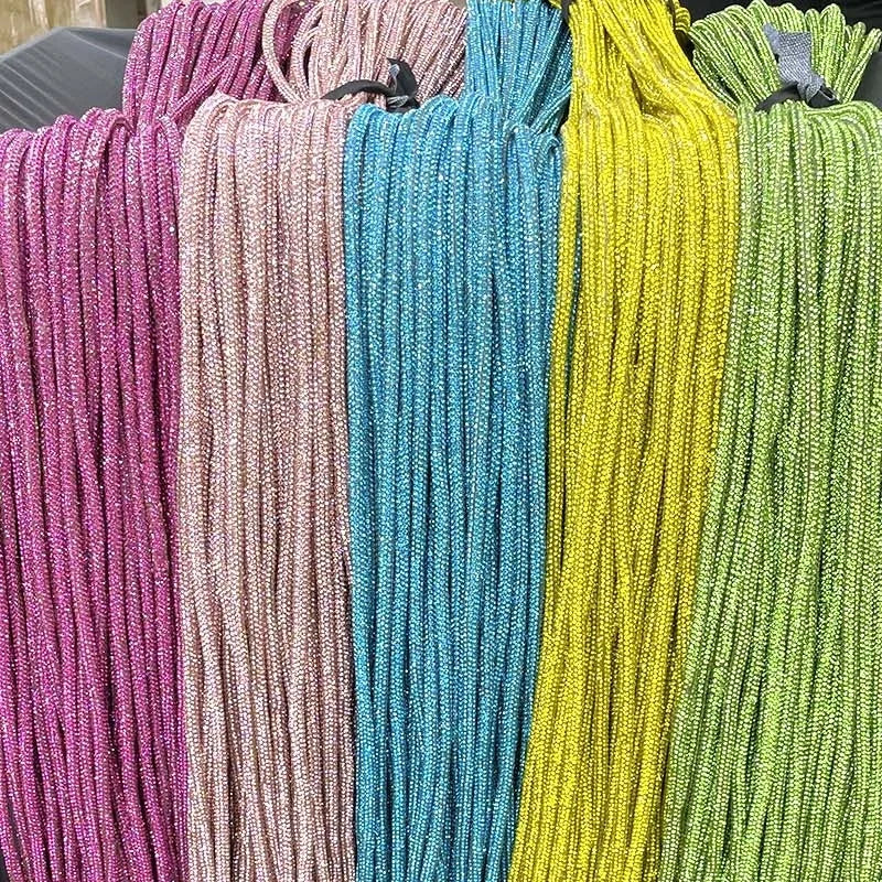Factory Supply Wholesale Crystal Strass Tube for Decoration S528 Diamond Cord Rhinestone Rope for Jewelry DIY Rhinestone