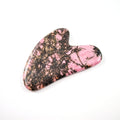 Huiying Best Sale Rhodonite jasper Face Gua Sha Board Massage Tool Heart Guastone for Anti Aging