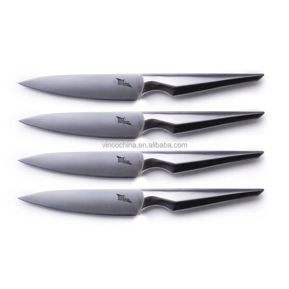 Four Pieces Steak Knife Set All Steel Heavy Feel Kitchen Knife Stainless Steel Knife Blade with Ergonomic Grip