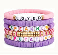 New Arrivals TS Music Inspired Initial Bracelet Women Polymer Clay Beaded Friendship Bracelet Jewelry for Concert Fans