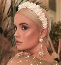 High Grade Design Wedding Pearl Flannel Handmade Hair Hoop Custom Women Hair Ornament Personality Crystal Bridal Pearl Headband
