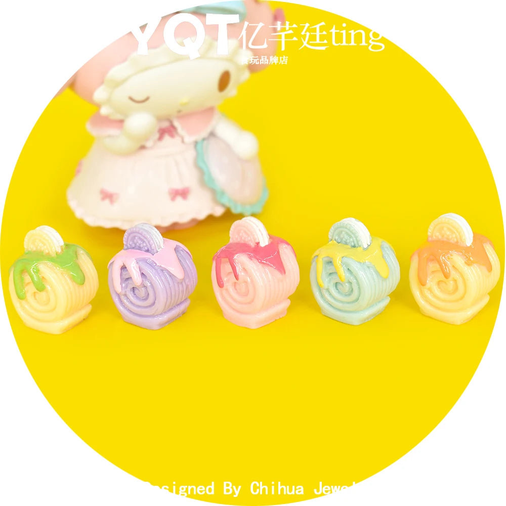 Sweet Jam Fruit Cake 3D Resin Cabochon Kawaii Food for DIY Scrapbook Craft Phone Case Ornament Miniature Dollhouse Toys