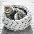 New Solid Pattern Felt Cloth Customized Color Size Pet Bed DIY Hand-Woven Triangle Nest Cats Machine Washable Breathable Cooling