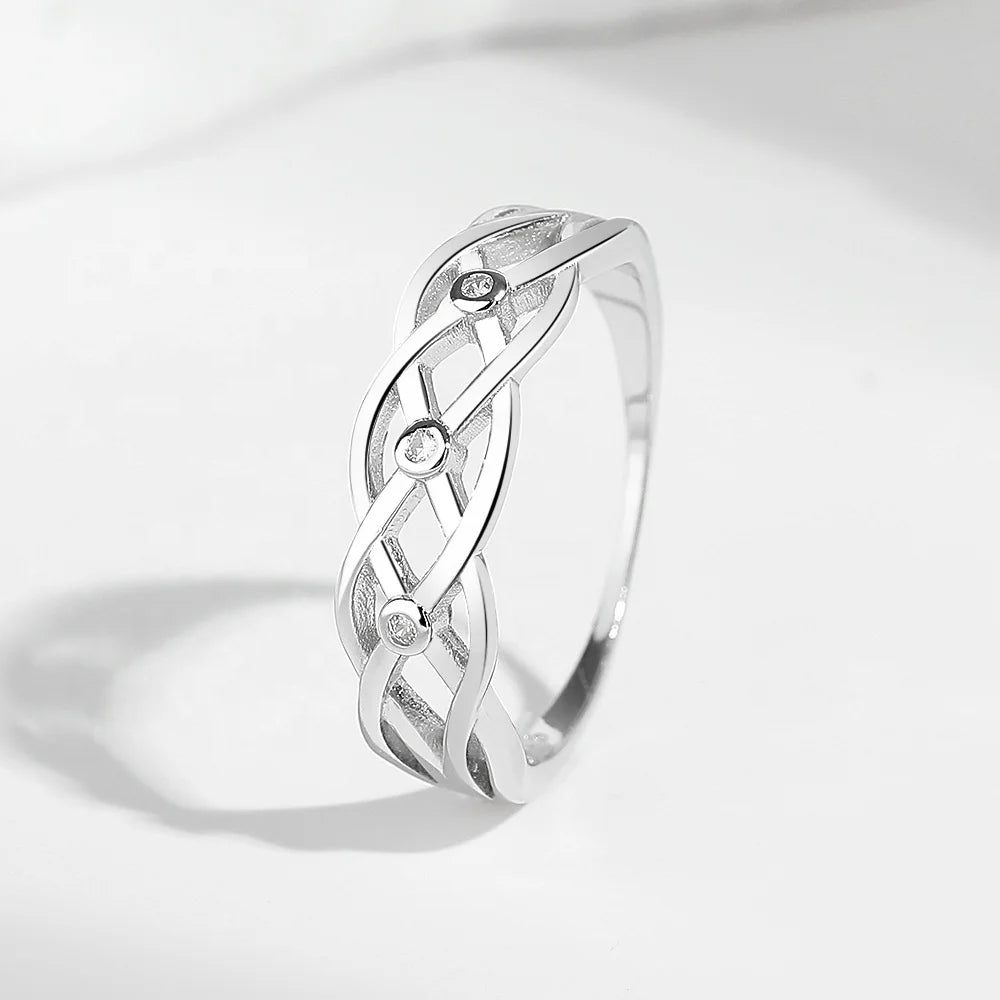 Yaeno 925 Sterling Silver Hollow Ring Female Light Luxury Niche Design