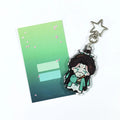 Kuien Fast Delivery Custom Printed Acrylic Clear Epoxy Plastic Key Chains Resin Keychain Charms With Backing Card