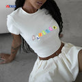 Summer Women Clothing Wholesale Short Sleeve Cropped t Shirt for Ladies High Quality Custom Tee Shirt With logo Crop T-shirt