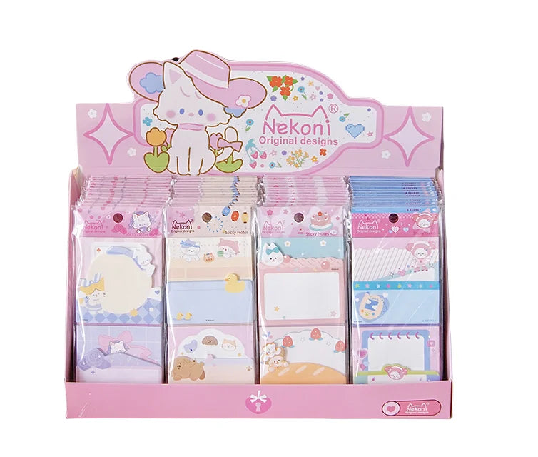 Nekoni Cat Dog Rabbit Animal Sticky Notes for  Self-Stick Memo Note Pad