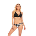 LT2013W+A1702 Women Spandex/Nylon Brazilian 2 Piece Set Plus Size Swimwear Patchwork Print Beachwear