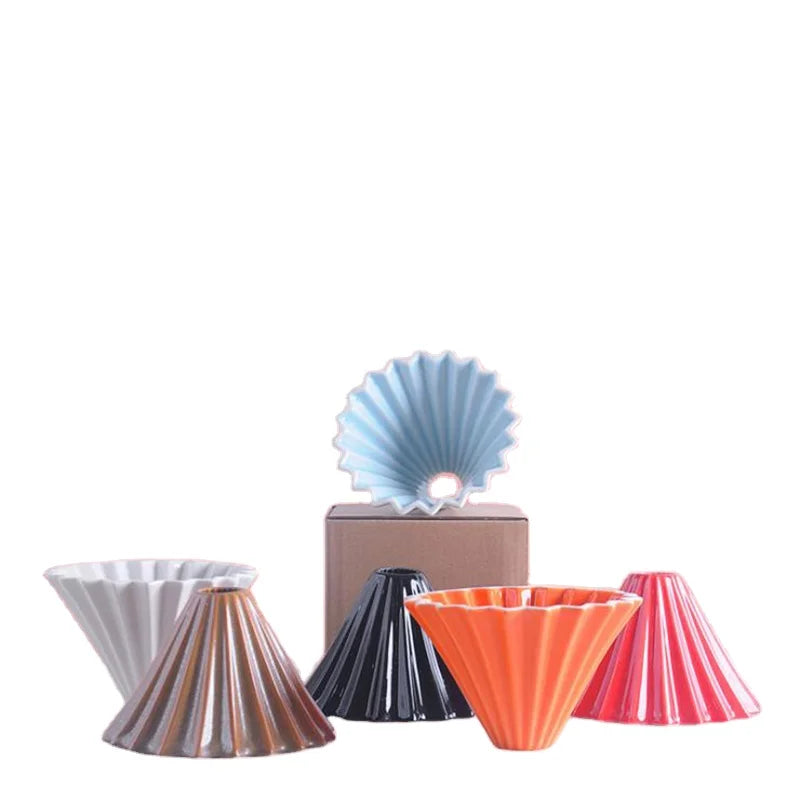 Solhui Japanese Style Origami Ceramic Dripper Pour Over Coffee Filter Cup