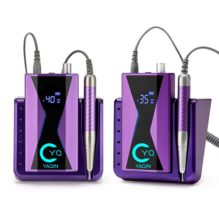 Luminescence Logo Customized 40000 RPM Professional Aluminum Brushless Handle Nail Drill Machine With 5 in 1 Bit Access