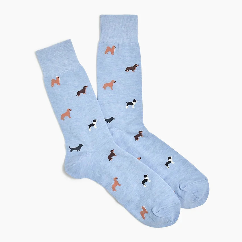 Custom Colorful 3D Cartoon Tube Fashion Dog Walker Socks for Men