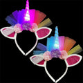LED Unicorn Headbands for Women Girls Luminous Flower Hair Hoop Accessories for Festivals Party Thanksgiving Valentine's Day