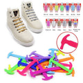 No Tie Silicone Flat Lace Shoe Laces Elastic Rubber Shoelaces for Shoes