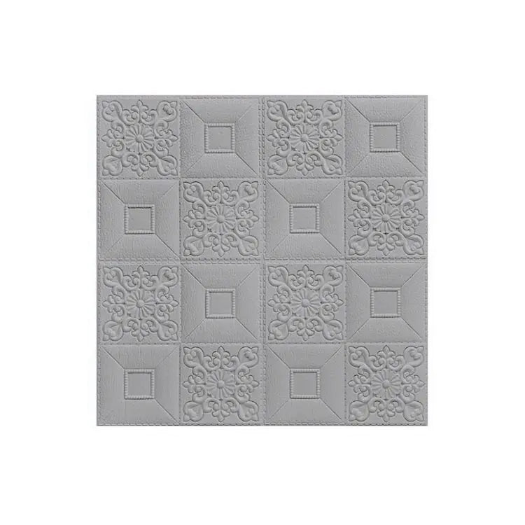 5mm thick 3D Foam Brick Wall Sticker Grey Line Combined with PE Flower Decorative Vinyl Sticker for Home Decoration wall decals MegaBDM