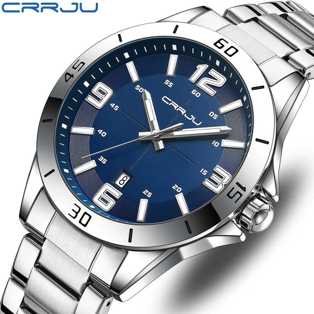 CRRJU 5003 Luminous Watch Men Classic Waterproof Quartz Watches Luxury Sport Wristwatches