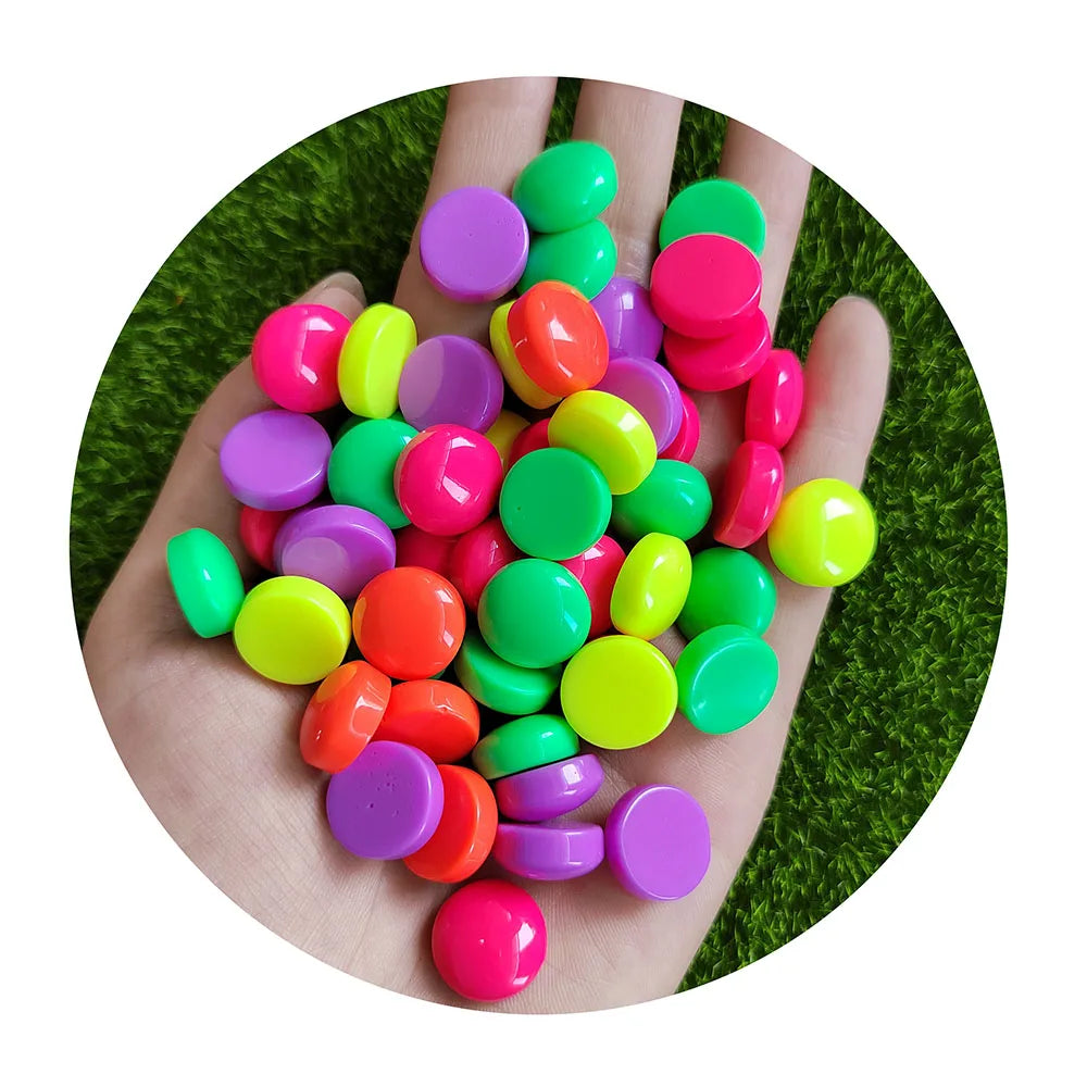 Bulk Rainbow Color Chocolate Bean Flatback Rein Cabochons Mini Doll House Chocolate Candy Dessert Slime Beads for Nail Art Decor