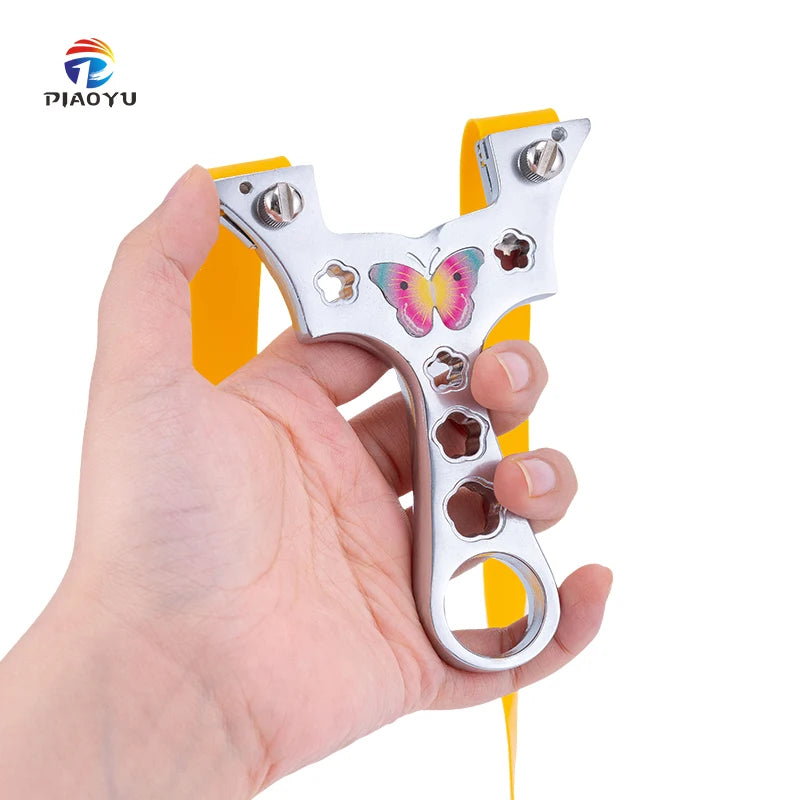 Metal Flat Band Slingshot with Exquisite Carved Patterns and High-quality Slingshots for Outdoor Slingshot Shooting and Hunting