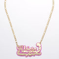Qiuhan OEM/ODM 3D Customized Pendant Necklace Kid Cute Acrylic Character Custom Name Necklace
