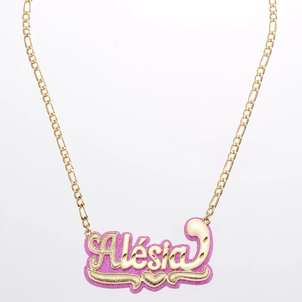 Qiuhan OEM/ODM 3D Customized Pendant Necklace Kid Cute Acrylic Character Custom Name Necklace