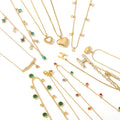 Fashion Jewelry Mixed Design Stainless Steel 18K Gold Plated White Zircon Colored Zircon Heart Mix Pendant Waterproof Jewelry