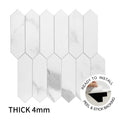 Home Wall Decoration White Marble PVC Wall Tiles for Kitchen Backsplash Bathroom Decor Water and Oil Resistant.