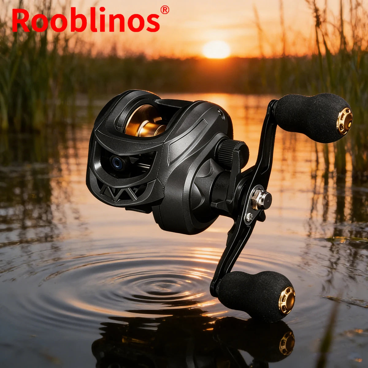 [Germany Stock]Rooblinos AK2000 Baitcasting Reel-Aluminum Plastic 7.2:1 Gear Ratio Two-Speed System Line Twist Prevention