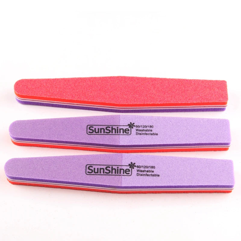 Professional Sponge Nail File Factory 10PCS/Bag Custom 60/120/180 Washable Purple Sponge Nail File