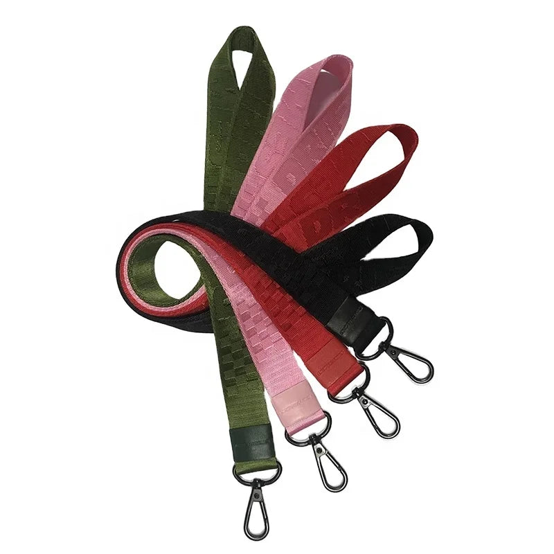 Promotional Fashion Cheap Customise Woven Logo Safety Lanyards Nylon Thick Strap