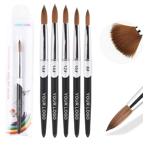 IPHF Kolinsky Acrylic Nail Brush Customized Sable Hair Nail Paint Brushes Nail Art Brush Set