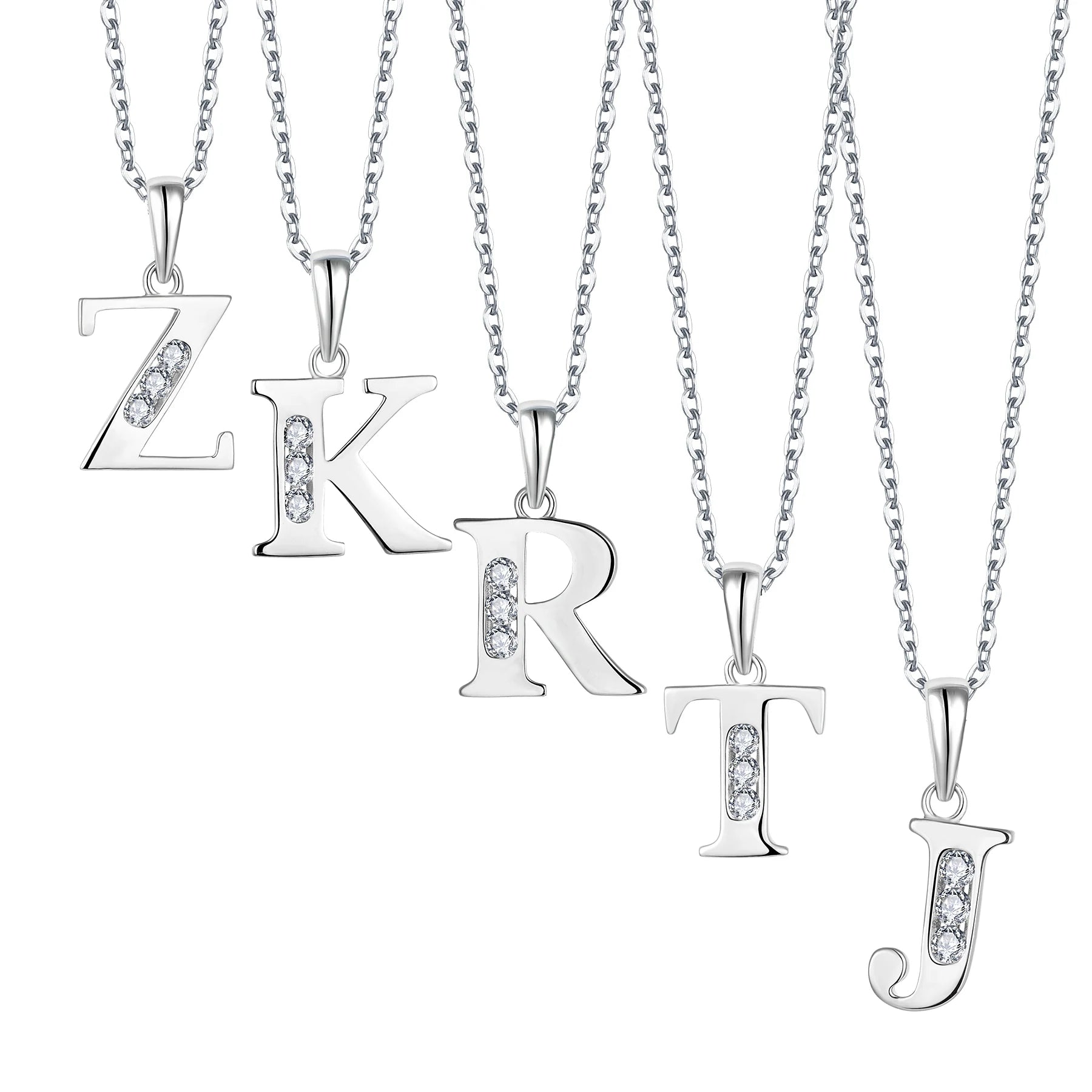 2023 Fine Jewelry Necklace Initial Necklace Sterling Silver Zircon Trendy Letter Personalized Flexible Customized Pendant CN;GUA
