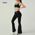 Yoga Sets Fitness Women Custom Workout Gym Two Piece Contrast Trim Sports Bras and Flare Leggings Set for Ladies