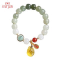 Natural Gradient Hetian Jade Bracelet South Red Jade As Right As Rain Hanging Beeswax Purse Lucky Bracelet for Women