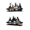 Bathroom Rack Toilet Toilet Wall Perforated / Punch-free Black Rectangular Bathroom Storage Rack